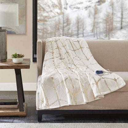  True North By Sleep Philosophy Raina Heated Metallic Print Throw - 50inW X 60inL