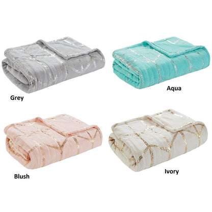  True North By Sleep Philosophy Raina Heated Metallic Print Throw - 50inW X 60inL