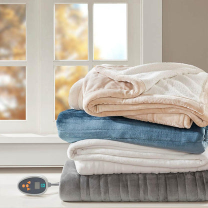  True North By Sleep Philosophy Ultra Soft Plush Reverses To Berber Heated Blanket With Bonus Automatic Timer - Full
