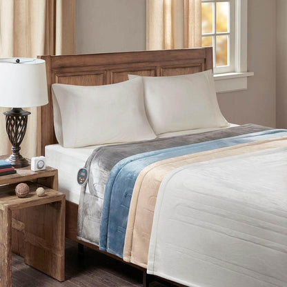  True North By Sleep Philosophy Ultra Soft Plush Reverses To Berber Heated Blanket With Bonus Automatic Timer - Queen