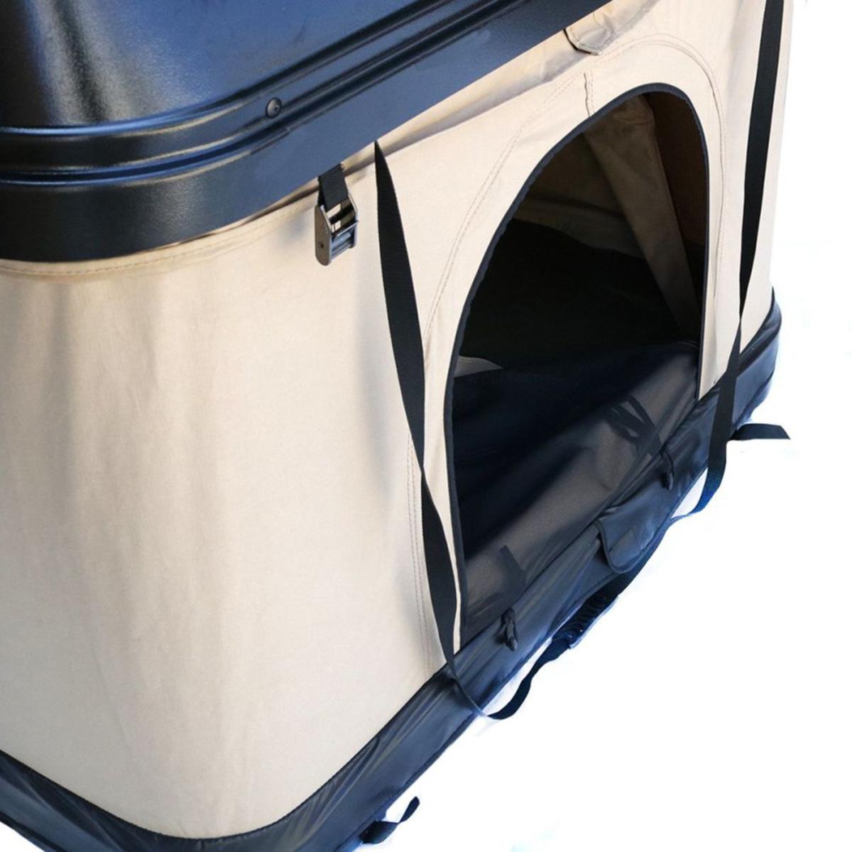  Trustmade Black Hard Shell Beige Rooftop Tent 2mins Setup 100% Waterproof 50mm Mattress