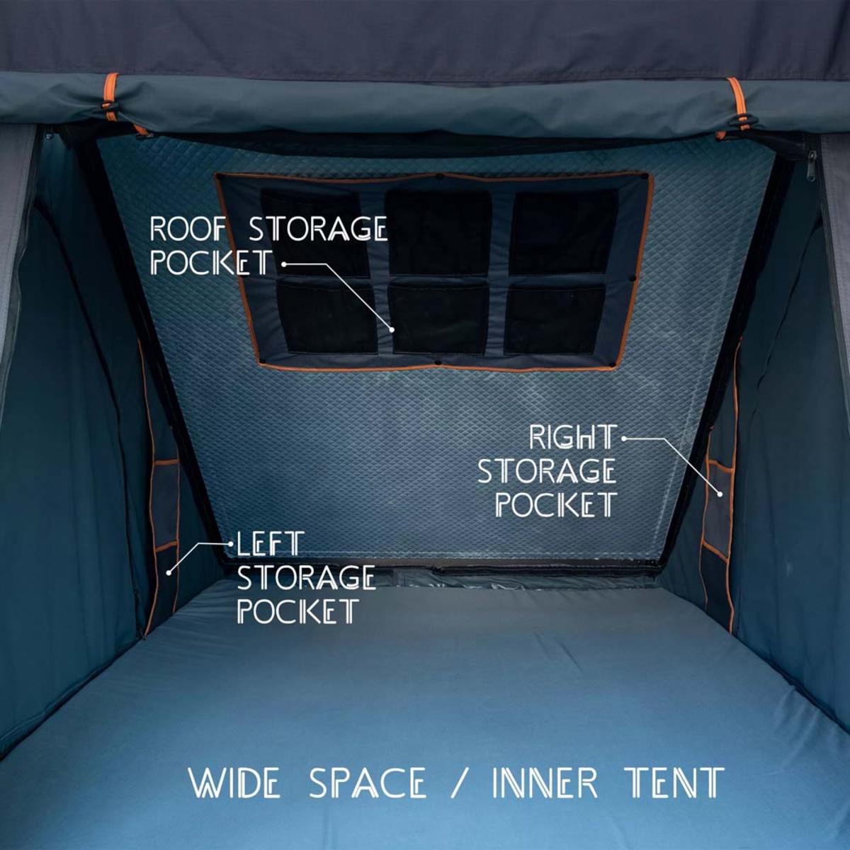  Trustmade Triangle Aluminium Black Hard Shell Beige Rooftop Tent With Roof Rack Scout Max Series