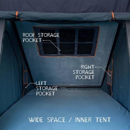  Trustmade Triangle Aluminium Black Hard Shell Beige Rooftop Tent With Roof Rack Scout Max Series