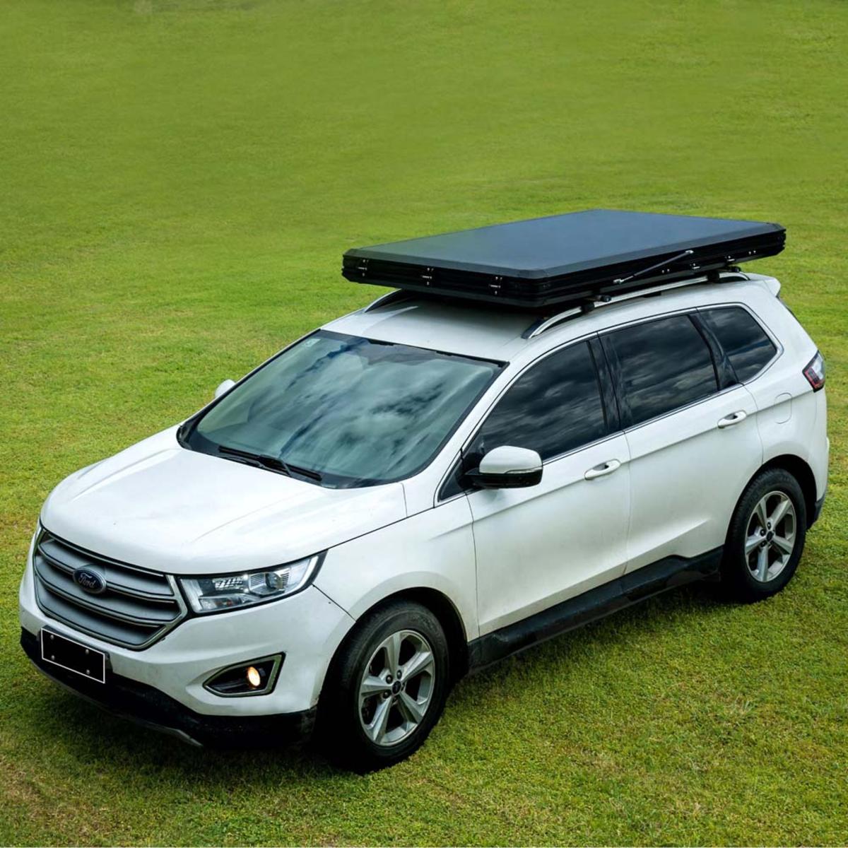  Trustmade Triangle Aluminium Black Hard Shell Grey Rooftop Tent With Roof Rack Scout Series