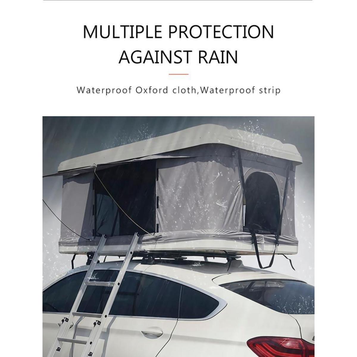  Trustmade White Hard Shell Light Gray Rooftop Tent 2mins Setup 100% Waterproof 50mm Mattress
