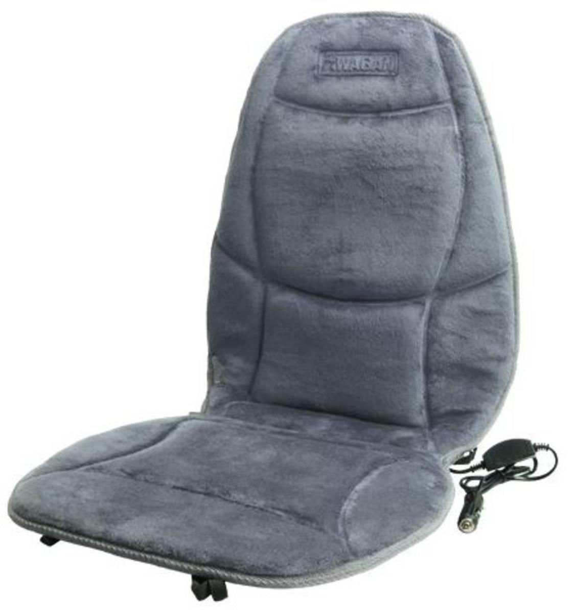 Wagan Velour Heated Seat Cushion - Grey