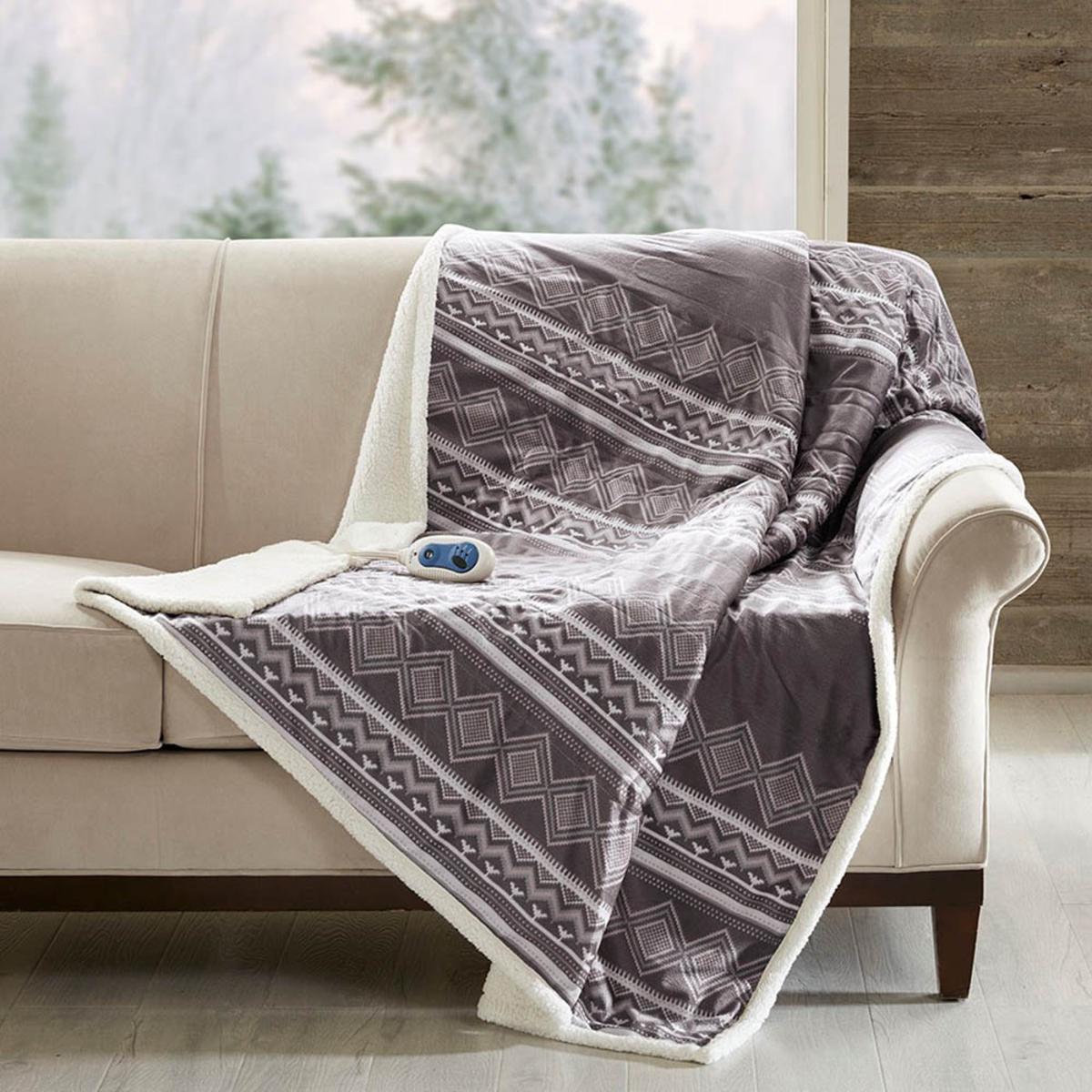  Woolrich Anderson Oversized Mink To Berber Heated Throw - 60inW X 70inL