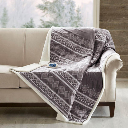  Woolrich Anderson Oversized Mink To Berber Heated Throw - 60inW X 70inL