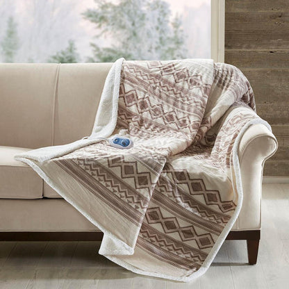 Woolrich Anderson Oversized Mink To Berber Heated Throw - 60inW X 70inL