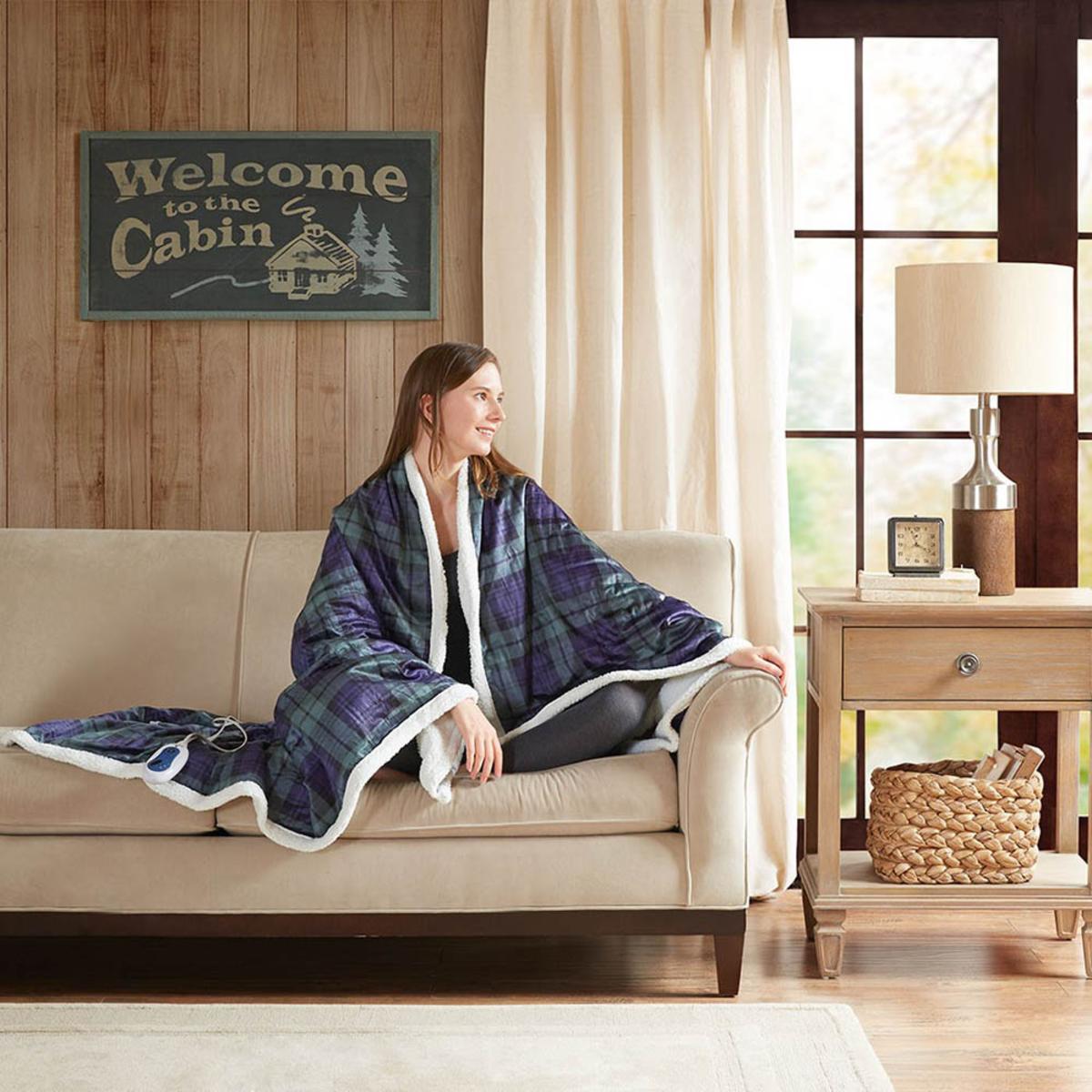  Woolrich Brewster Oversized Mink To Berber Heated Throw - 60inW X 70inL