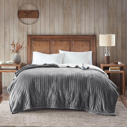  Woolrich Heated Plush To Berber Blanket - Queen