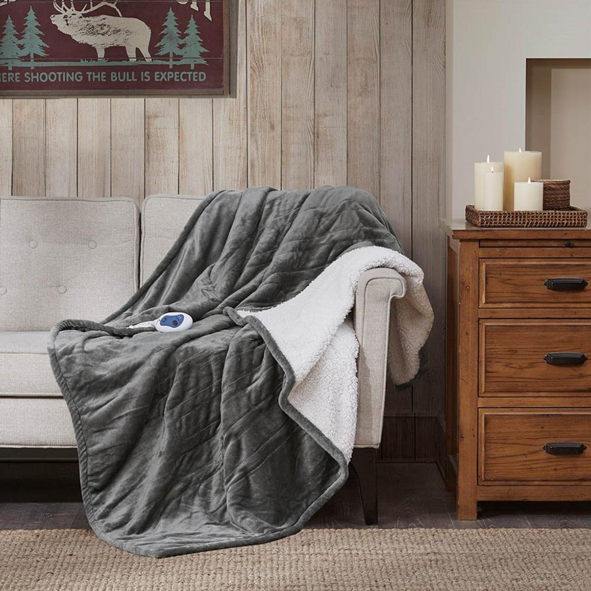  Woolrich Heated Plush To Berber Throw - 60inW X 70inL