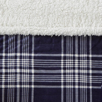  Woolrich Oversized Plaid Print Faux Mink To Berber Heated Throw - 60inW X 70inL