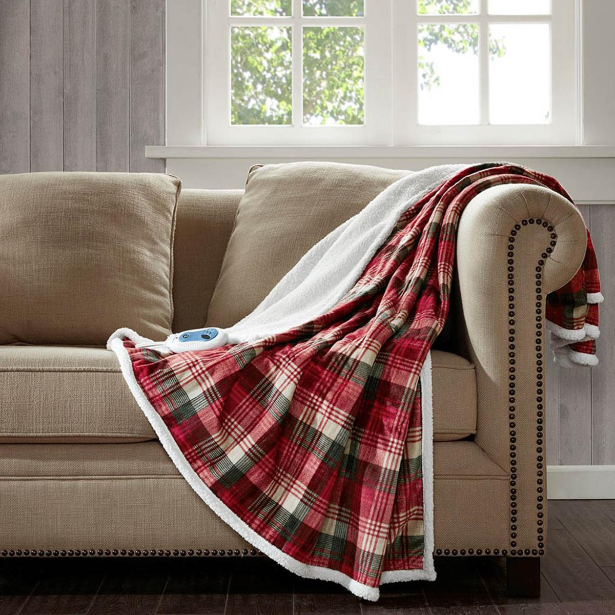  Woolrich Tasha Oversized Mink To Berber Heated Throw - 60inW X 70inL
