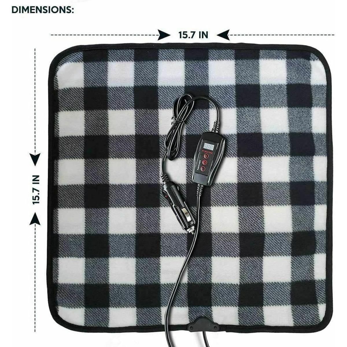  Zone Tech 12V Car Mini Heated Travel Blanket Pad