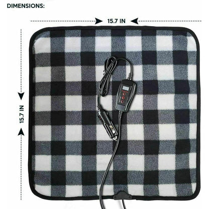  Zone Tech 12V Car Mini Heated Travel Blanket Pad