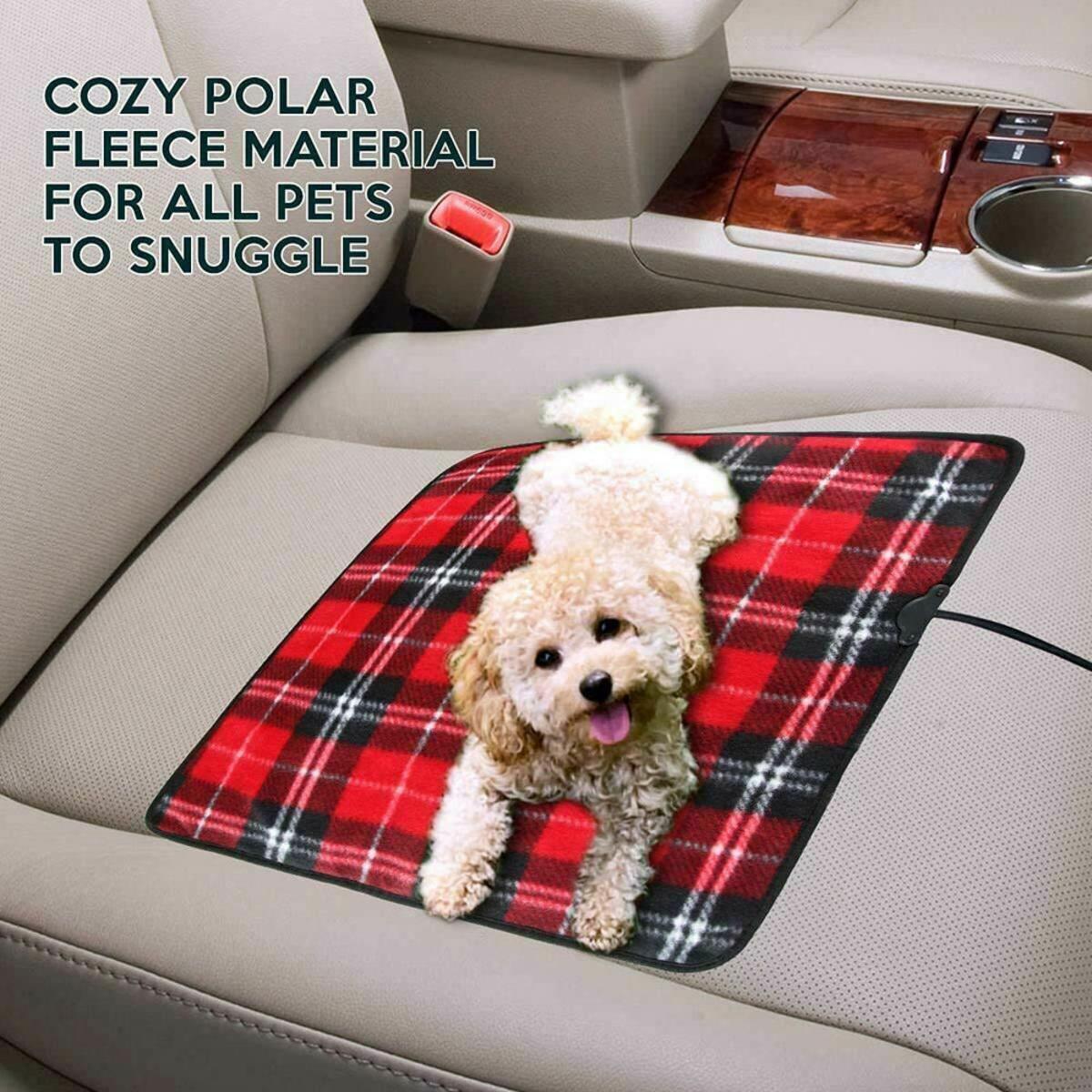  Zone Tech 12V Car Mini Heated Travel Blanklet Pad - Red Plaid