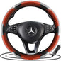  Zone Tech 12V Car Heated Steering Wheel Cover With Bling - Black And White Diamond Rhinestone