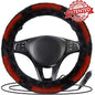  Zone Tech 12V Car Steering Wheel Plush Heated Cover - Classic Black