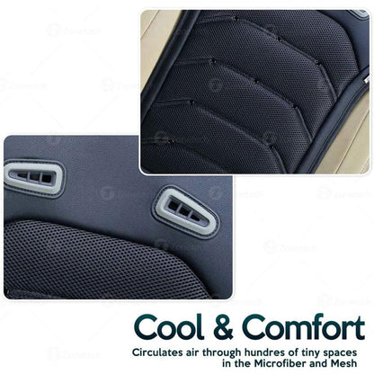  Zone Tech 12V Comfortable Cooling Car Seat Cushion - Black