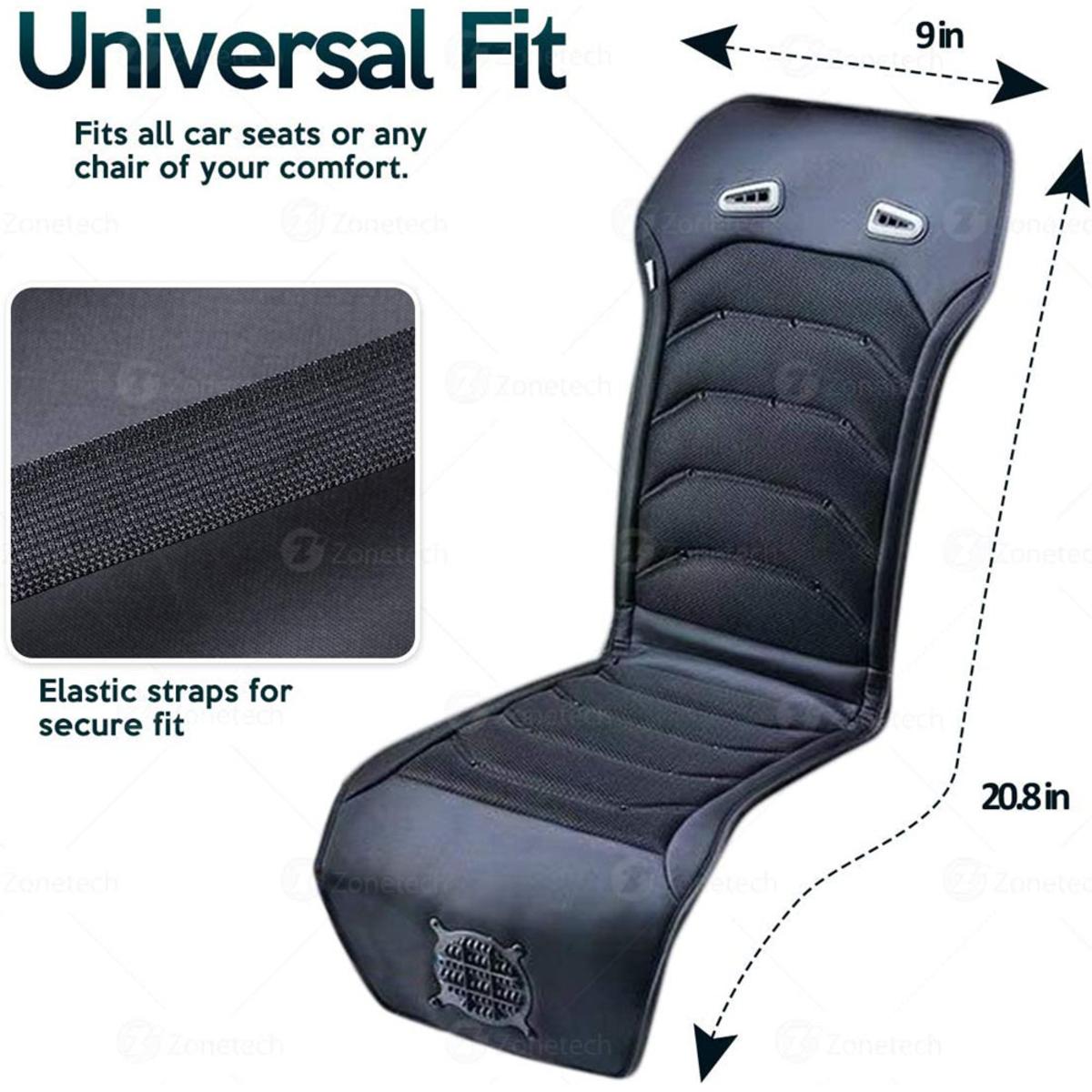 Zone Tech 12V Comfortable Cooling Car Seat Cushion - Black