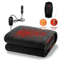  Zone Tech 12V Fireproof Car Heated Travel Blanket - Classic Black