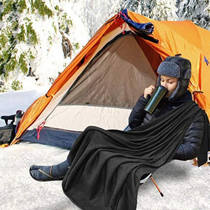  Zone Tech 12V Fireproof Car Heated Travel Blanket - Classic Black
