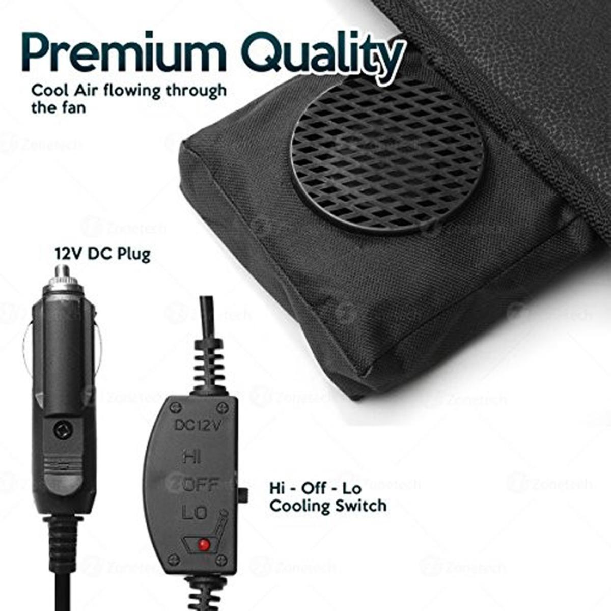  Zone Tech 12V High/ Low Temperature Control Cooling Full Seat Cover - Black