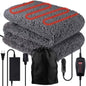  Zone Tech 12V Sherpa Fleece Travel Blanket - Grey
