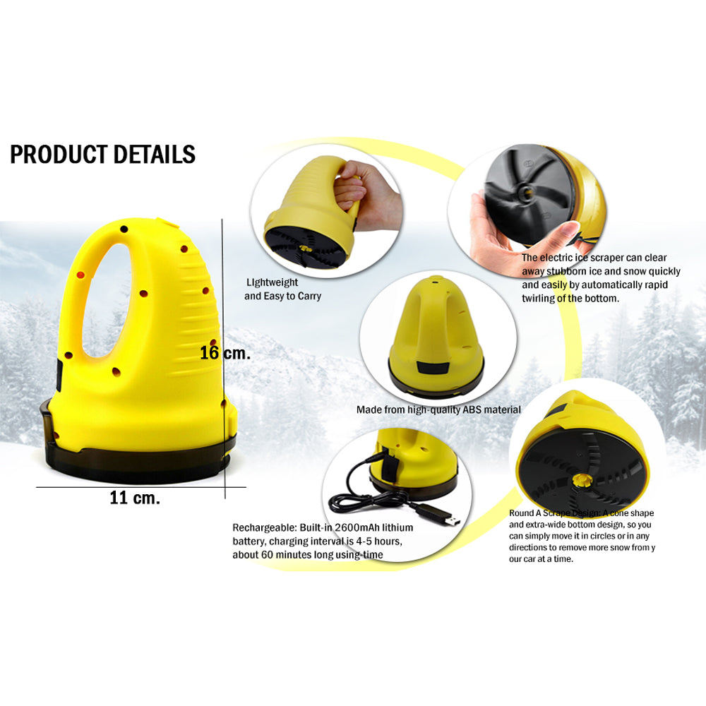  Zone Tech 3.7V USB Rechargeable Electric Snow Ice Scraper