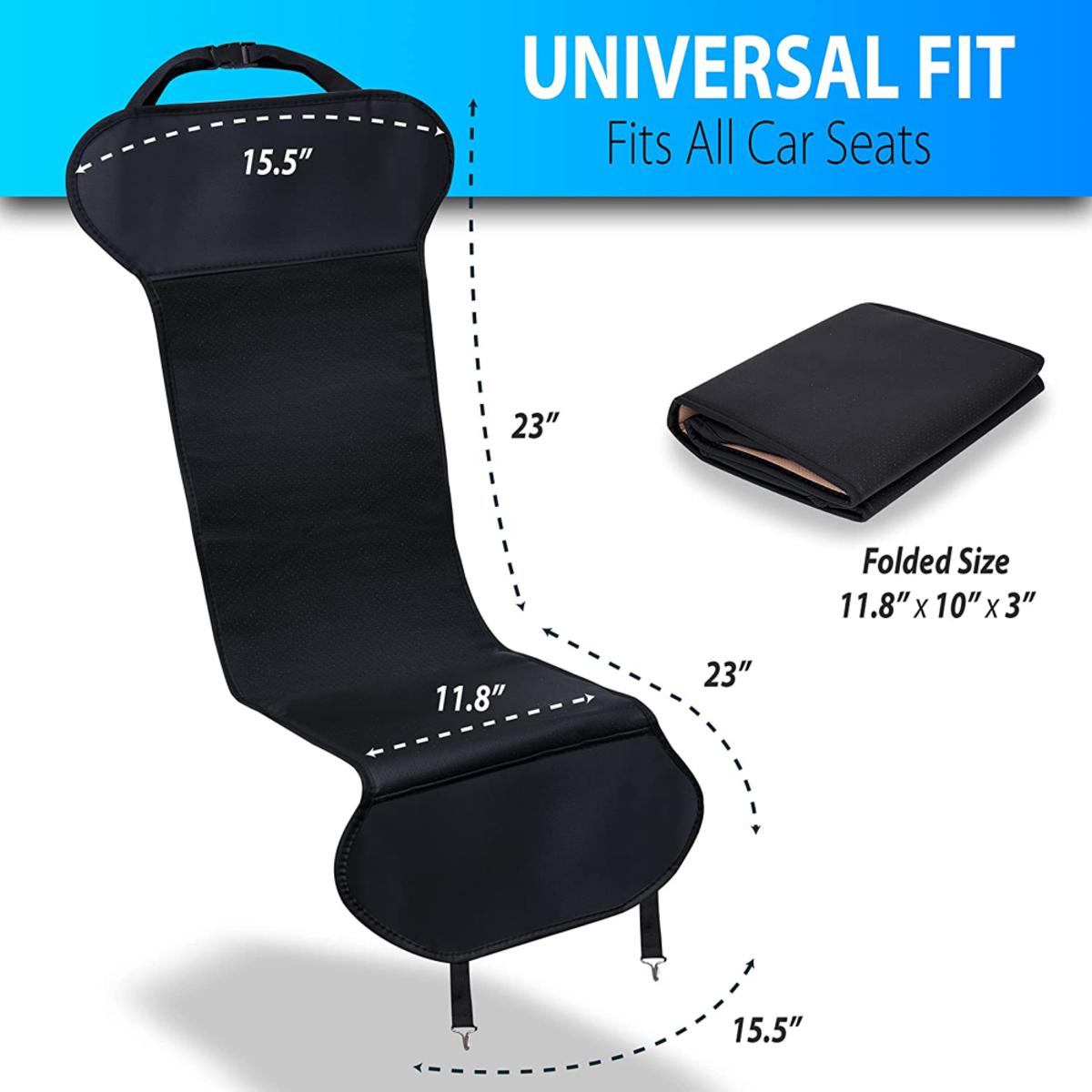  Zone Tech Car Travel Seat Cover Cushion - 2 Pack Of Classic Black