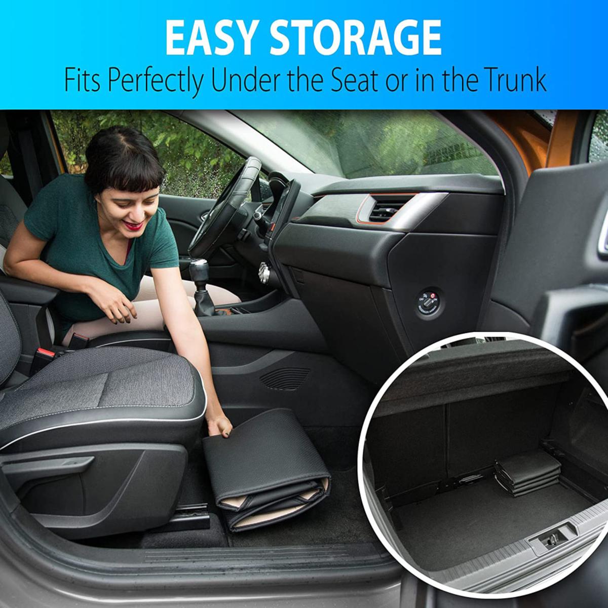  Zone Tech Car Travel Seat Cover Cushion - 2 Pack Of Classic Black